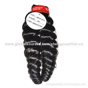 Factory Supply Low Price Human Hair Weave, Spiral Wave, Malaysian Remy Loose Hair Export